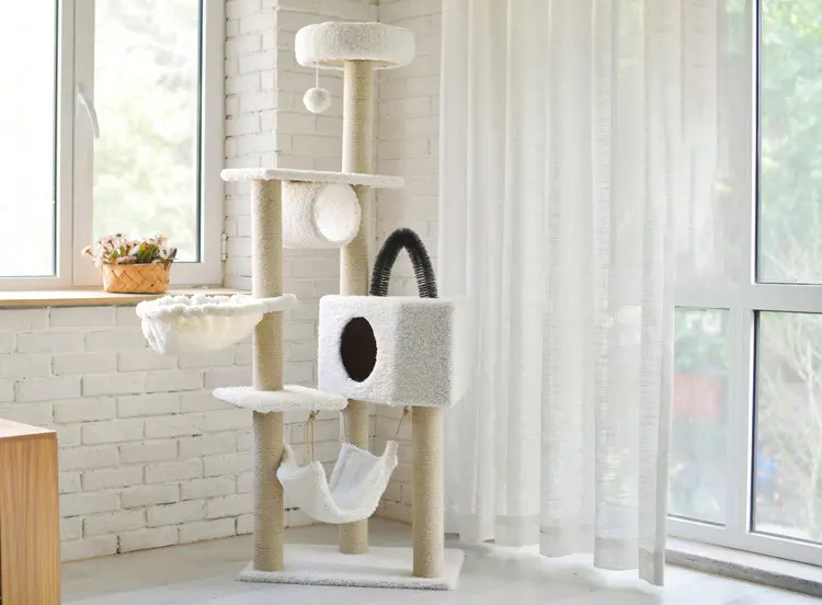 Macskabútor, macskafa négyszintes 160cm (ST011-WHITE) kaparófa