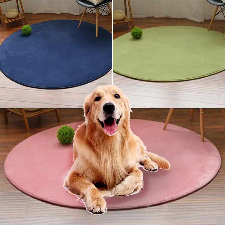 Kutyaszőnyeg kör alakú rózsaszín színben S méret (ST-269)
