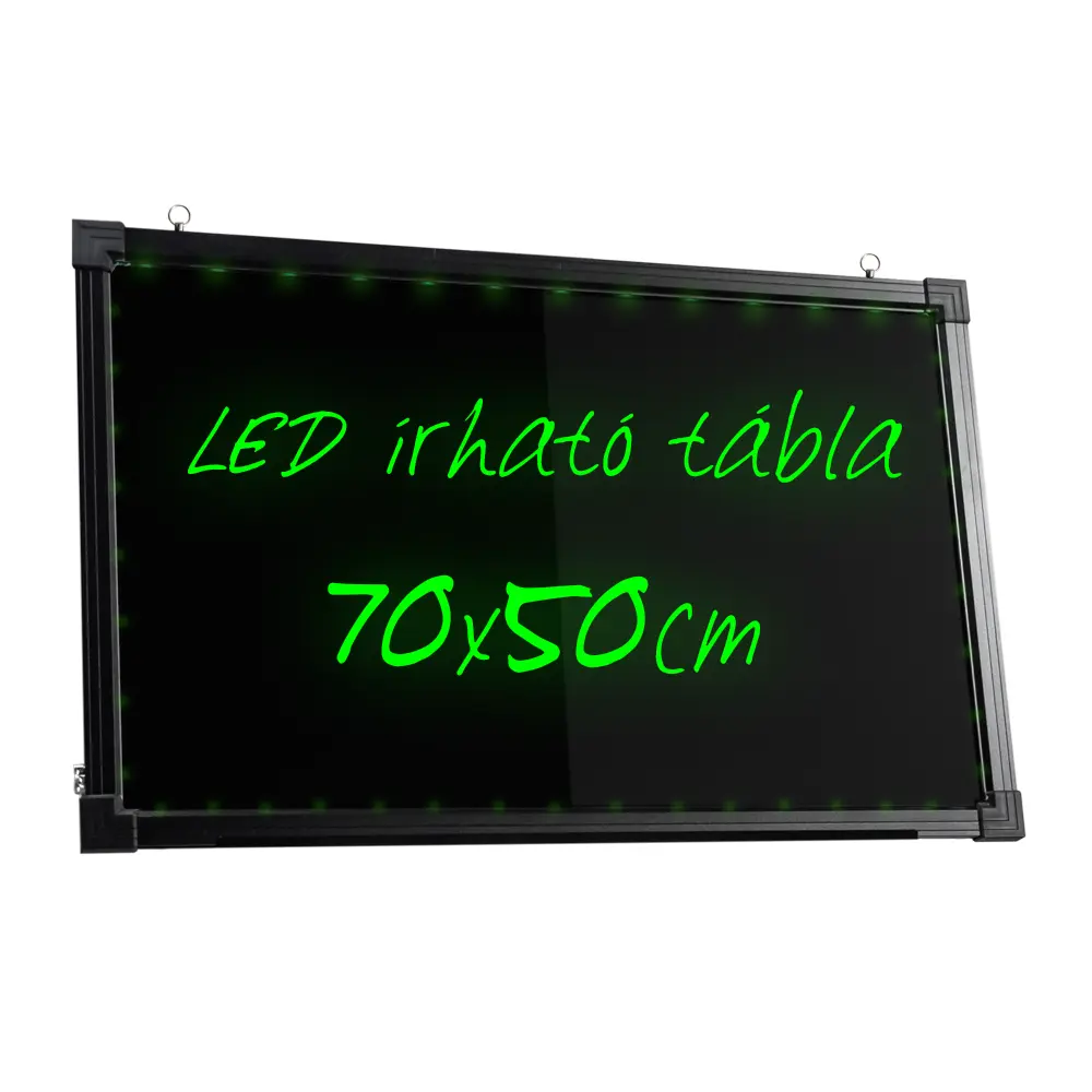 Írható reklámtábla, LED tábla 50x70cm, fekete kerettel, RGB távirányítóval (STORE11-LB50-70)