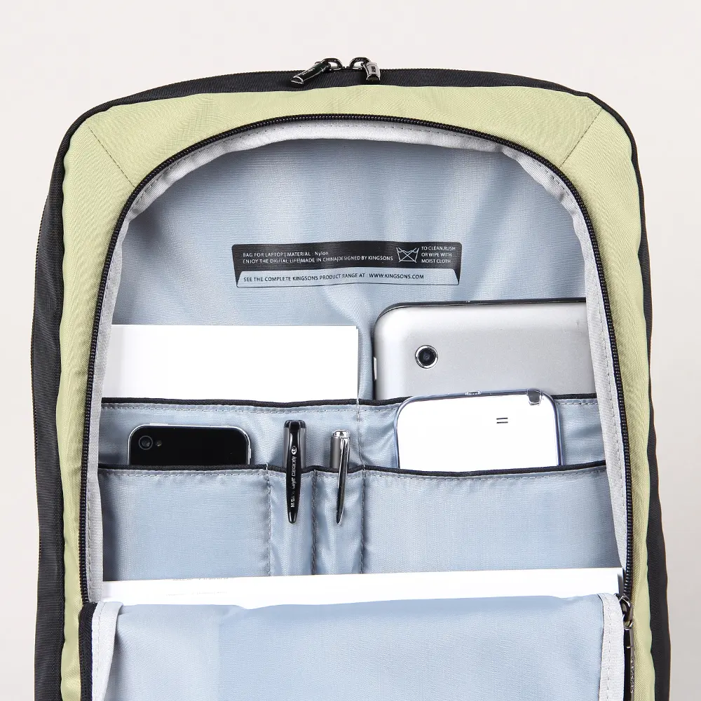 Kingsons 15.6'' laptop hátizsák, hátitáska világoszöld színben vízálló (KS3048W-LIGHT-GREEN)