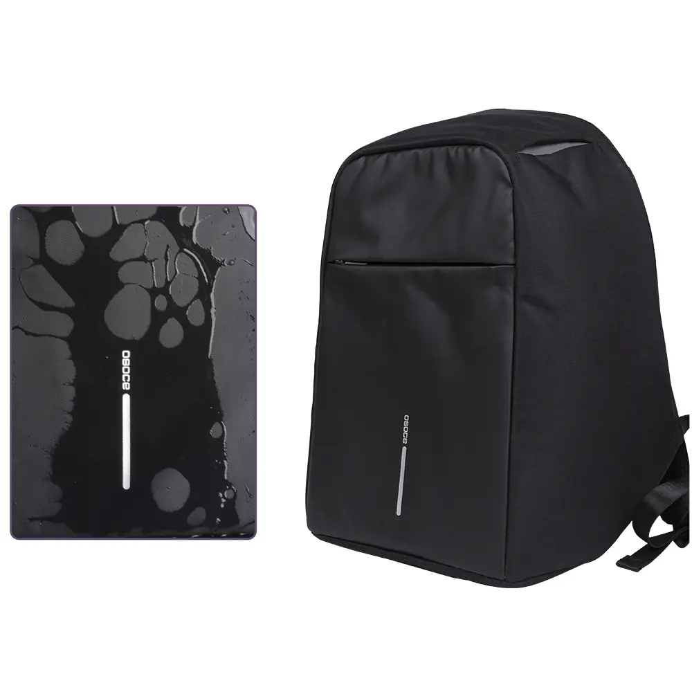 OSOCE 15.6'' USB-s laptop hátizsák, hátitáska fekete színben vízálló (S6-BLACK)