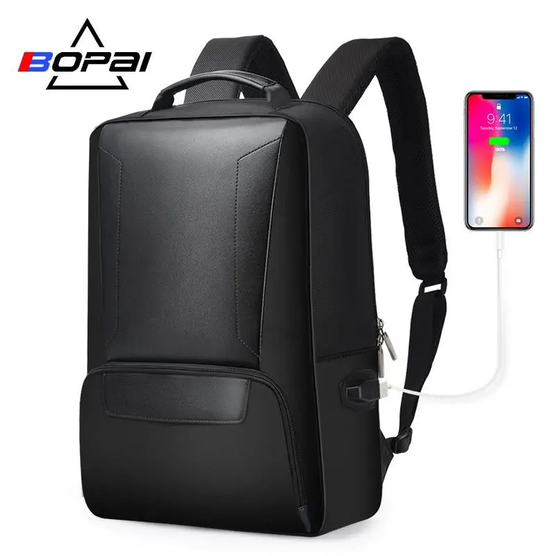 BOPAI 15.6'' USB-s laptop hátizsák, hátitáska fekete (751-007101)