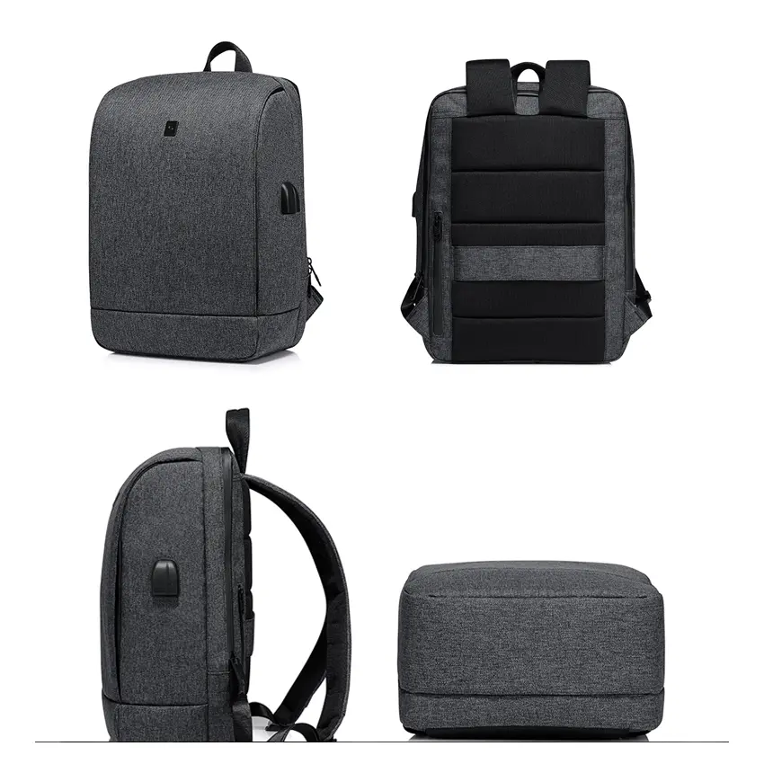 YACH 15.6'' USB-s laptop hátizsák, hátitáska sötétszürke (2052-DARKGREY)