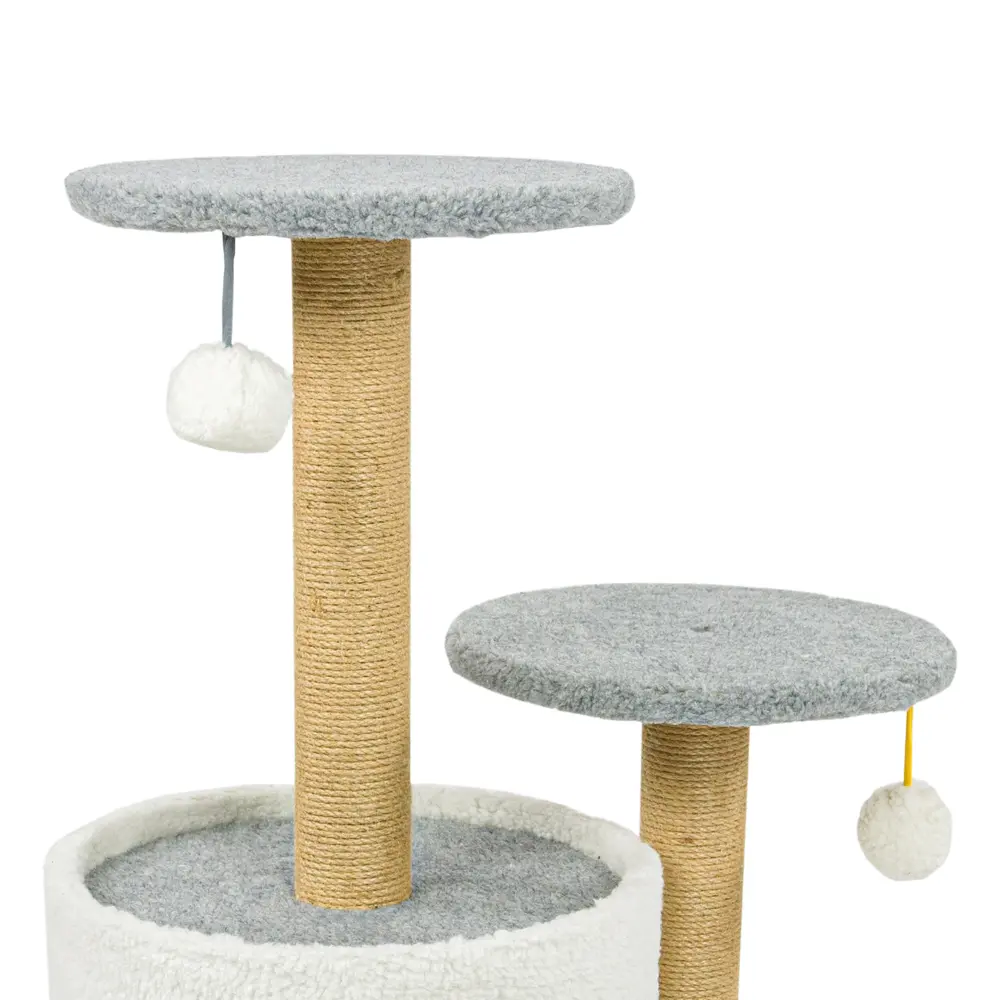 Macskabútor, macskafa többszintes fehér-szürke színben 70cm (ST-079-WHITE-GREY) kaparófa