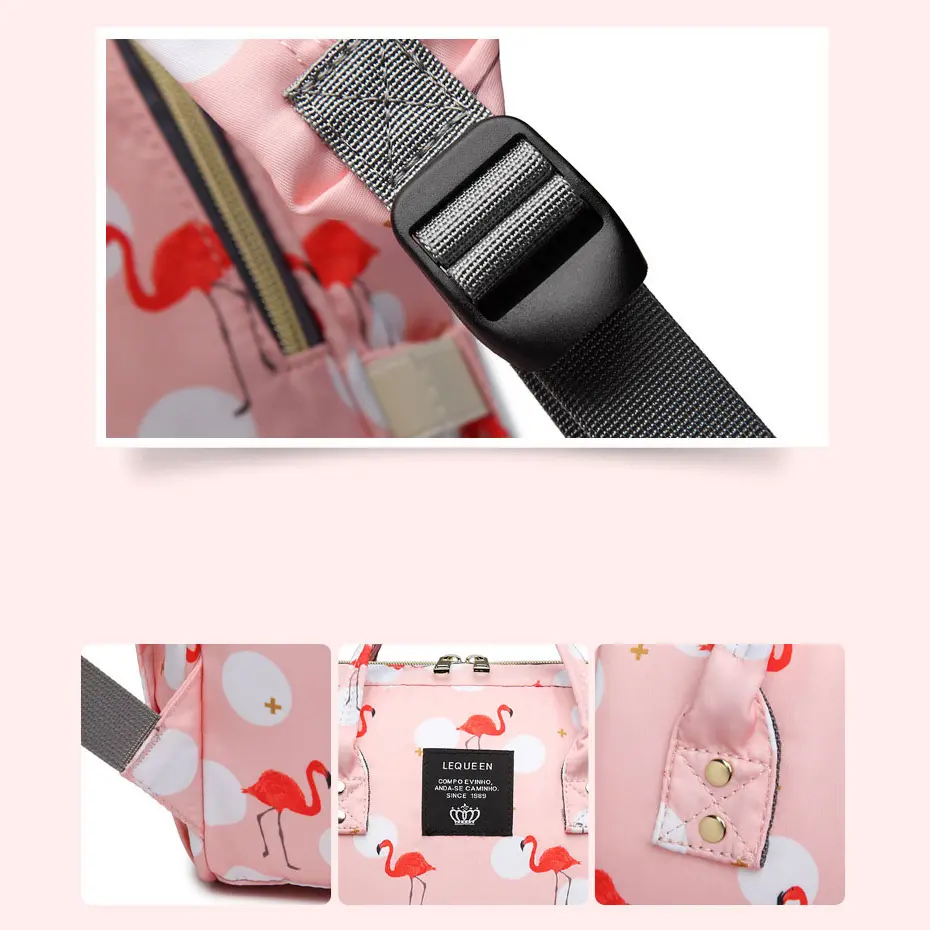 Pelenkázó hátizsák, hátitáska rózsaszín színben mintával (ST-MB-602-PINK) pelenkázótáska