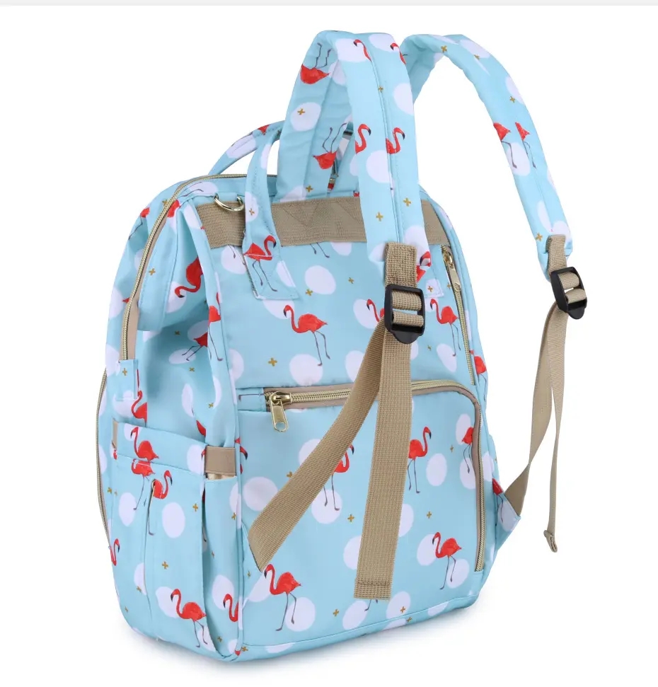 Pelenkázó hátizsák, hátitáska világoskék színben mintával (ST-MB-JA1911-125-LIGHT-BLUE) pelenkázótáska