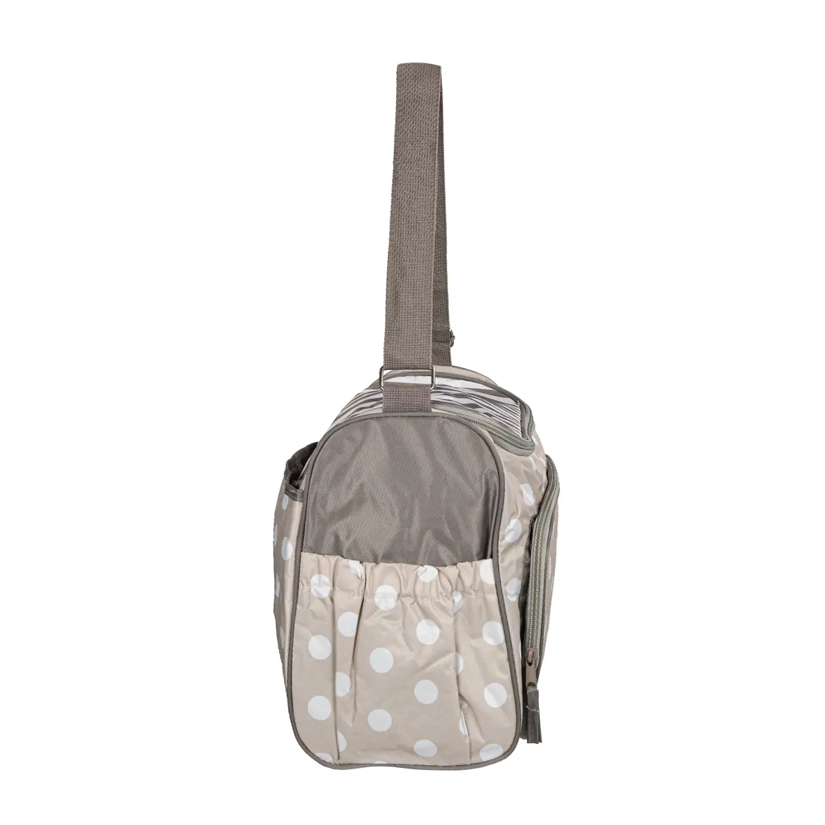 Pelenkázó válltáska, táska szürke-bézs színben pöttyözött mintával (ST-MB-2160-GRAY-BEIGE) pelenkázótáska