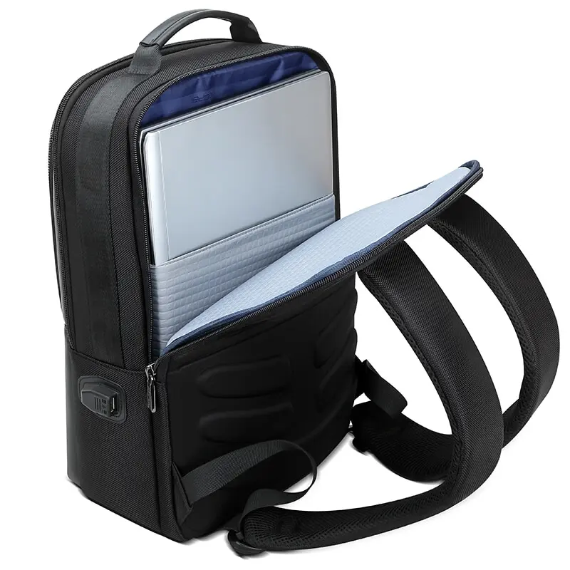 BOPAI 15.6'' USB-s laptop hátizsák, hátitáska fekete (851-025811)