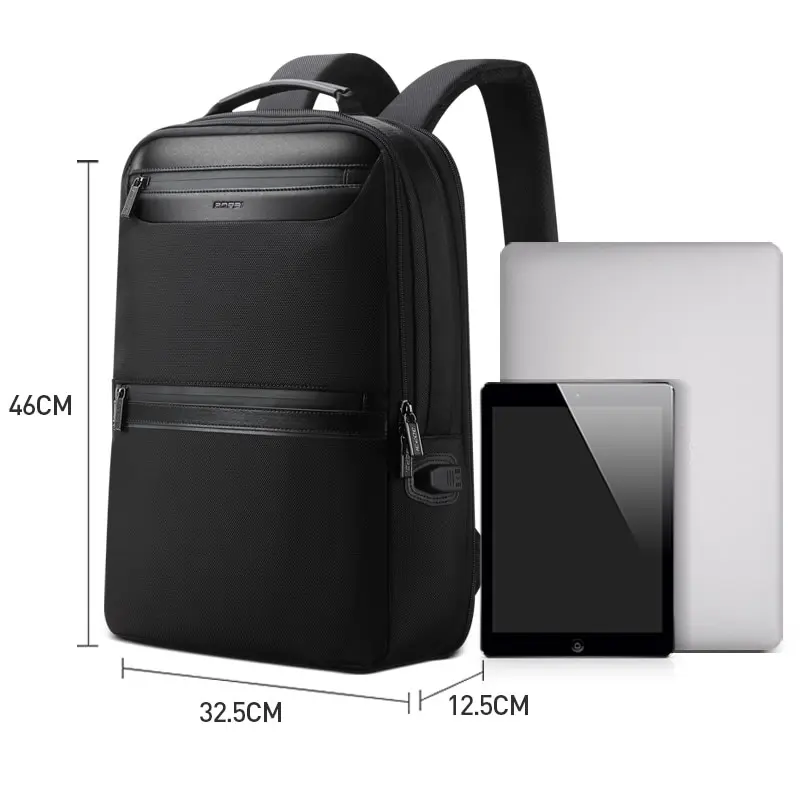 BOPAI 15.6'' USB-s laptop hátizsák, hátitáska fekete (61-00611)
