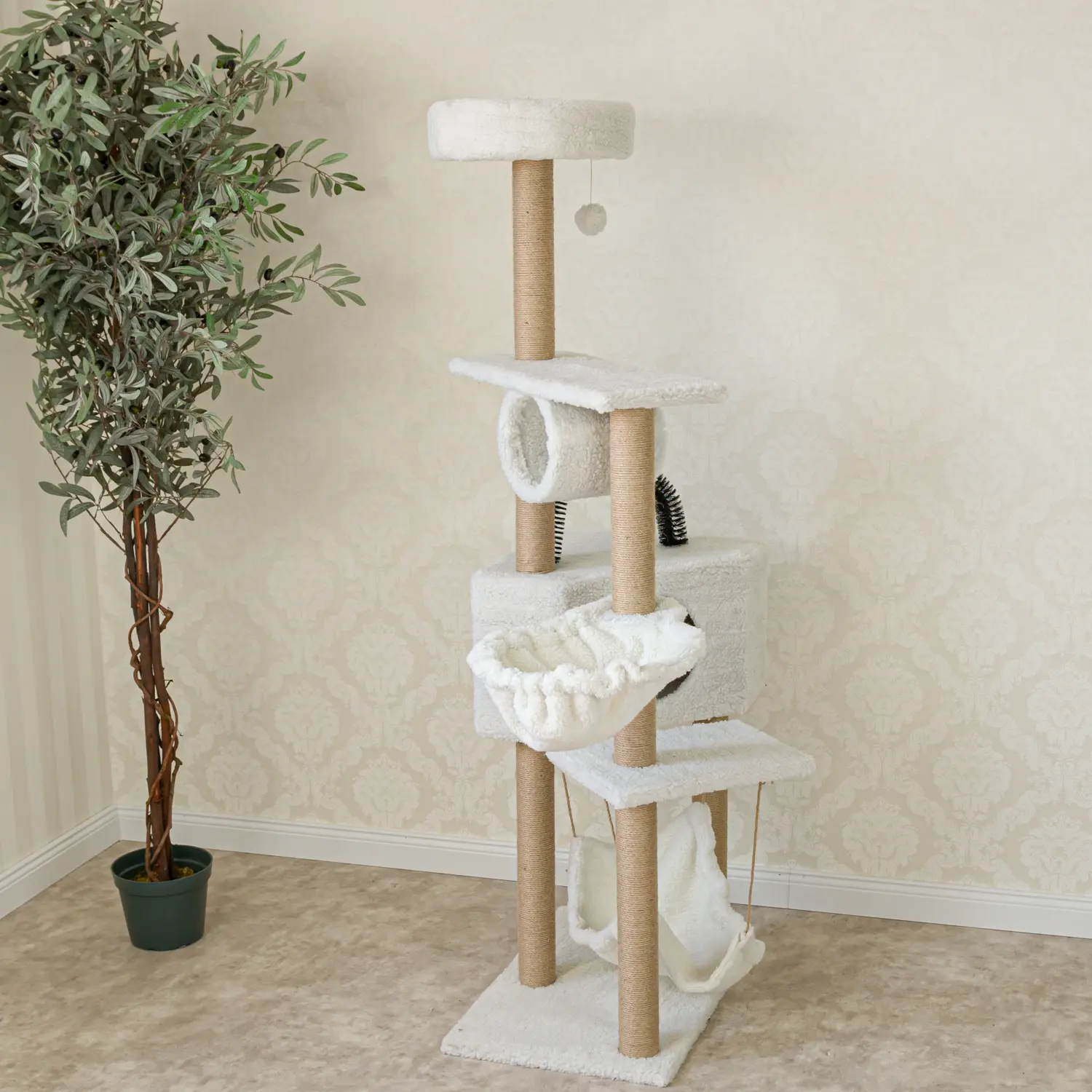 Macskabútor, macskafa négyszintes 160cm (ST011-WHITE) kaparófa