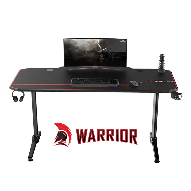 WARRIOR gamer asztal alumínium fekete színben (ST-EAGLE-1400) 140*66*75CM, gamer íróasztal