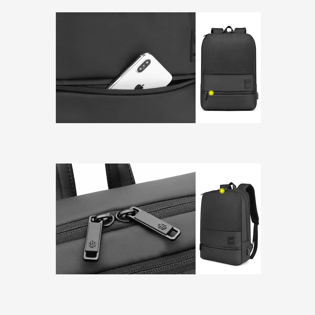 Arctic Hunter 15.6'' USB-s laptop hátizsák, hátitáska szürke színben vízálló (B00360-GREY)