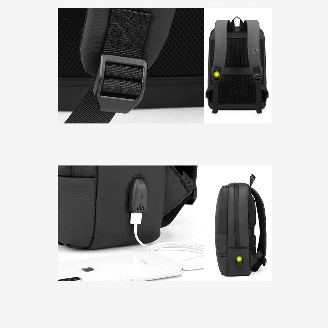 Arctic Hunter 15.6'' USB-s laptop hátizsák, hátitáska szürke színben vízálló (B00360-GREY)