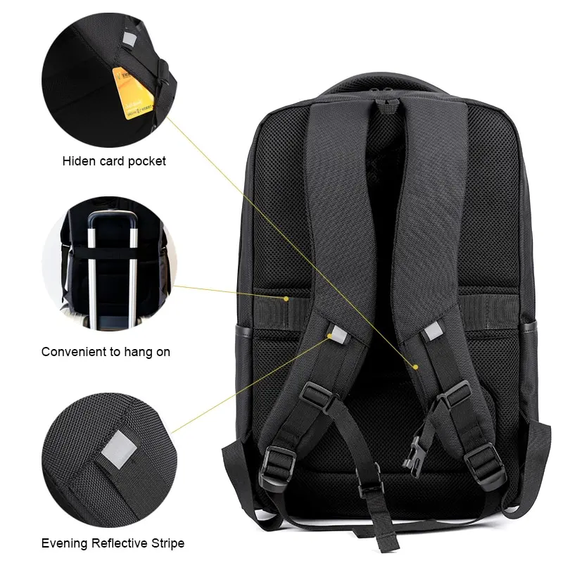 Arctic Hunter 15.6'' laptop hátizsák, hátitáska fekete színben vízálló (B00111C-BLACK)