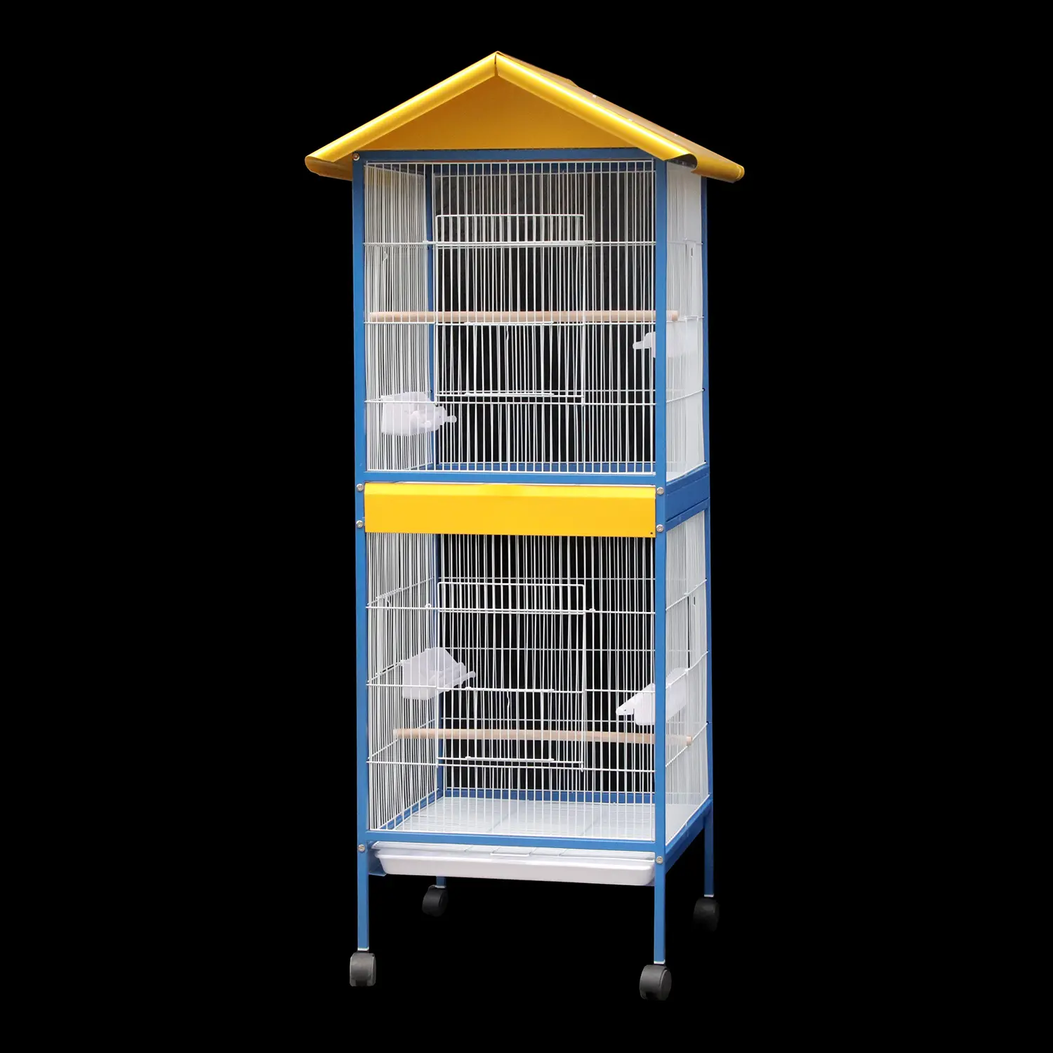 Madár kalitka kék-sárga színben gurulós (BIRD-CAGE-PG24)