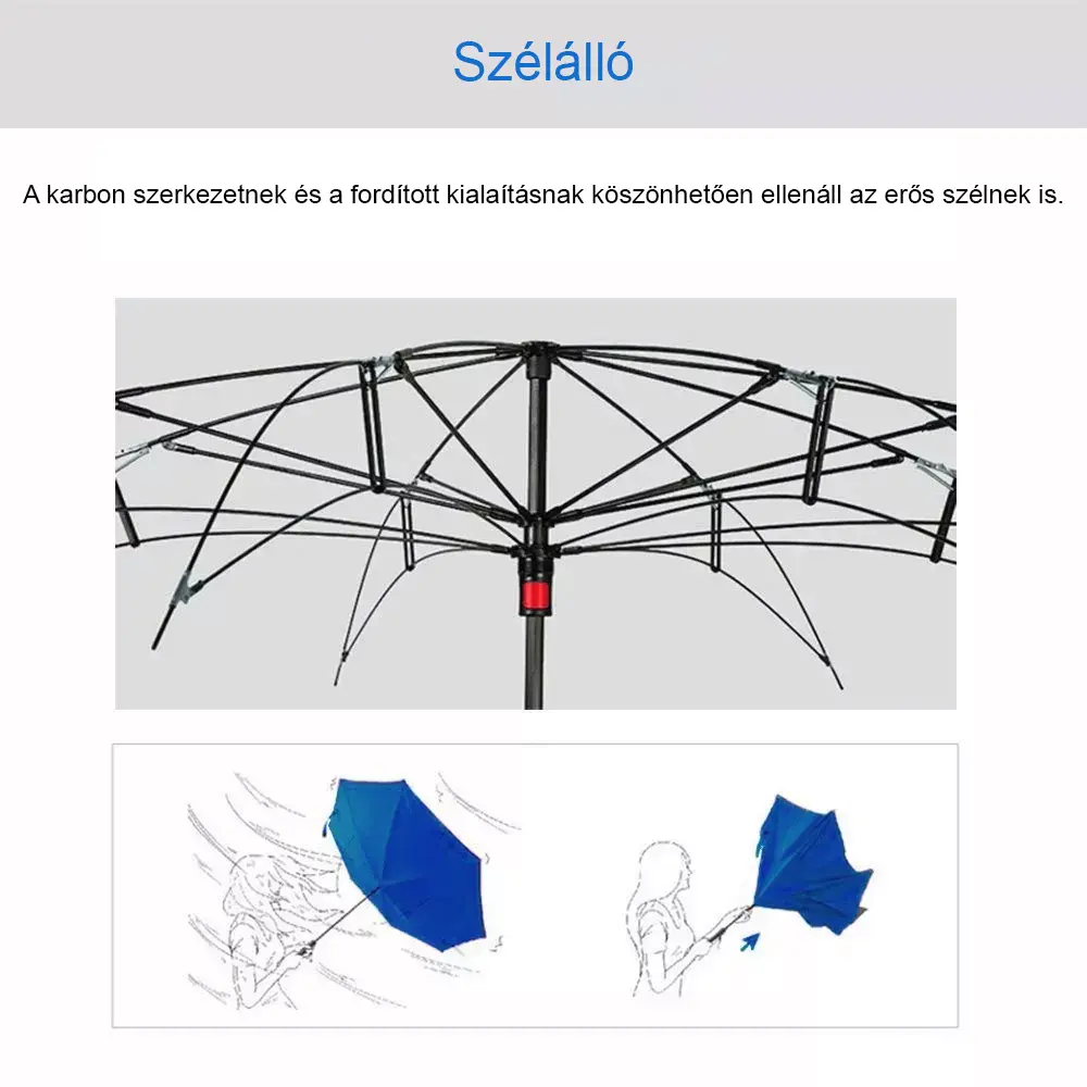 C nyakú csíkos mintájú esernyő (UMB-E5)
