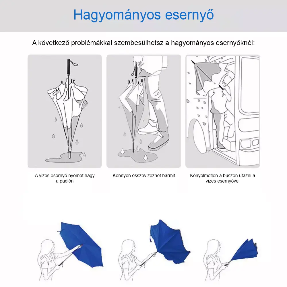 C nyakú esernyő piros (UMB-F6)