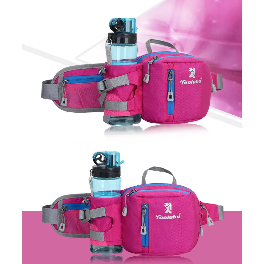Övtáska, deréktáska sportoláshoz kulacstartóval rózsaszín (FK389-PINK)