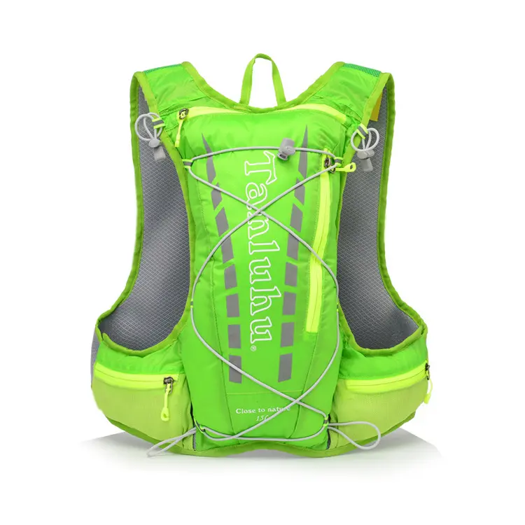 Sportmellény, futómellény, táska terepfutáshoz 15L zöld (FK679-GREEN)
