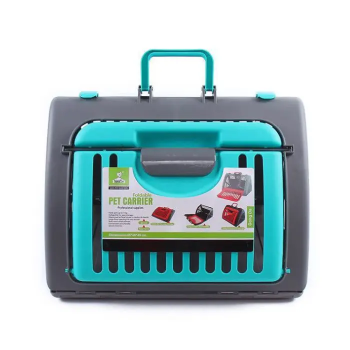 Kisállat szállítóbox, kutya, macska hordozó kék (pet-cage-blue) 