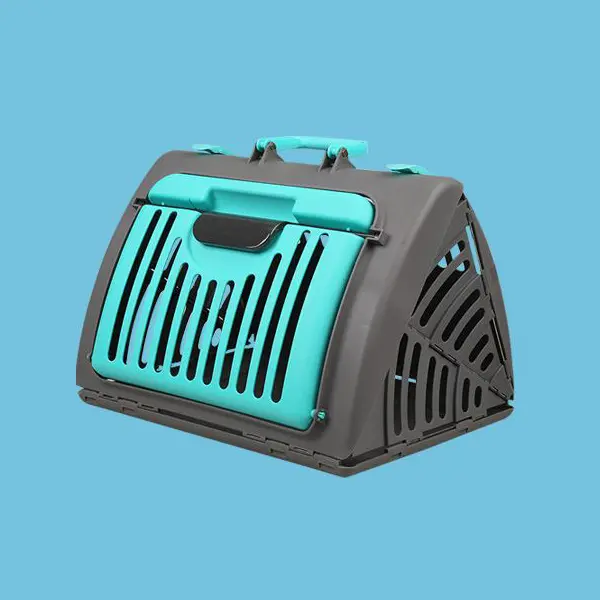 Kisállat szállítóbox, kutya, macska hordozó kék (pet-cage-blue) 
