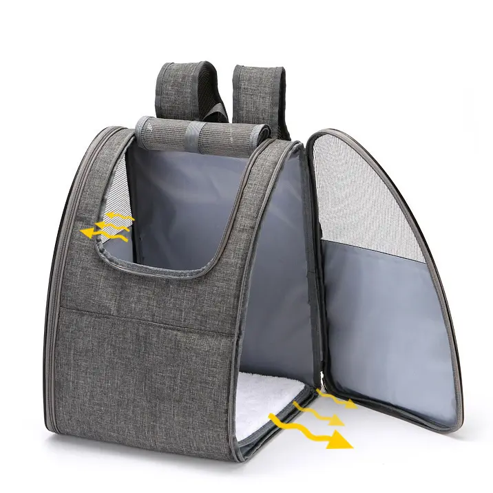 Kisállat hordozó táska, kutya, macska hátizsák fekete (pet-carrier-2-black)