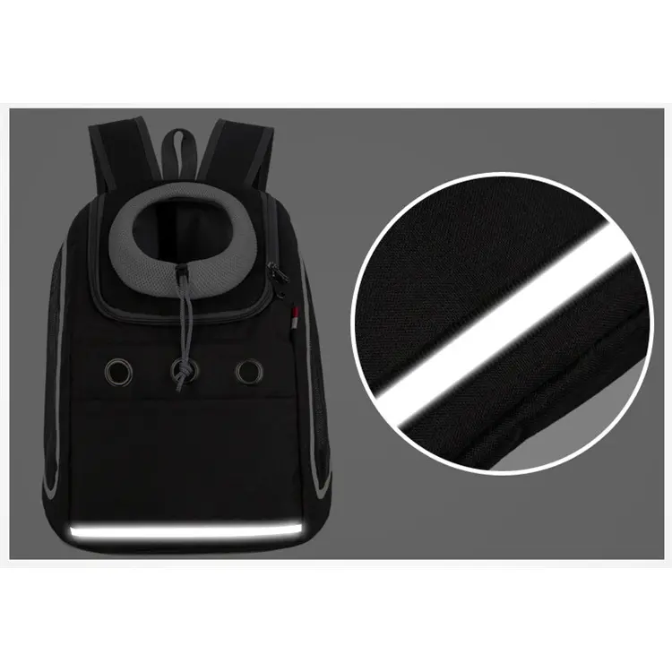 Kisállat hordozó táska, kutya, macska hátizsák fekete (pet-carrier-3-black-SH009)