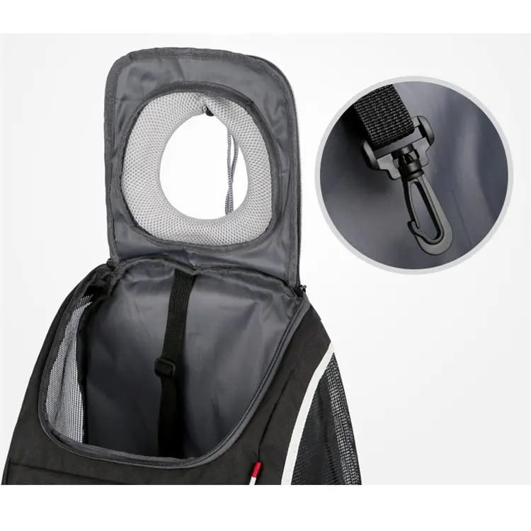 Kisállat hordozó táska, kutya, macska hátizsák fekete (pet-carrier-3-black-SH009)