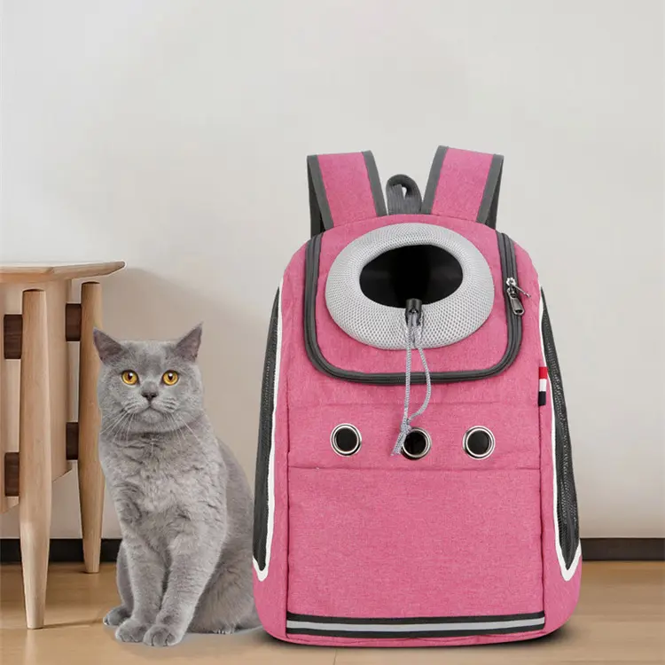 Kisállat hordozó táska, kutya, macska hátizsák rózsaszín (pet-carrier-3-pink-SH007)