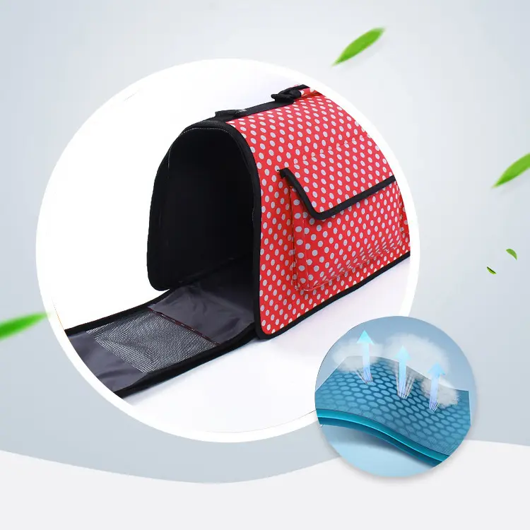 Kisállat hordozó táska, kutya, macska szállítóbox S méret piros csíkos (pet-carrier-5-s-red-striped)