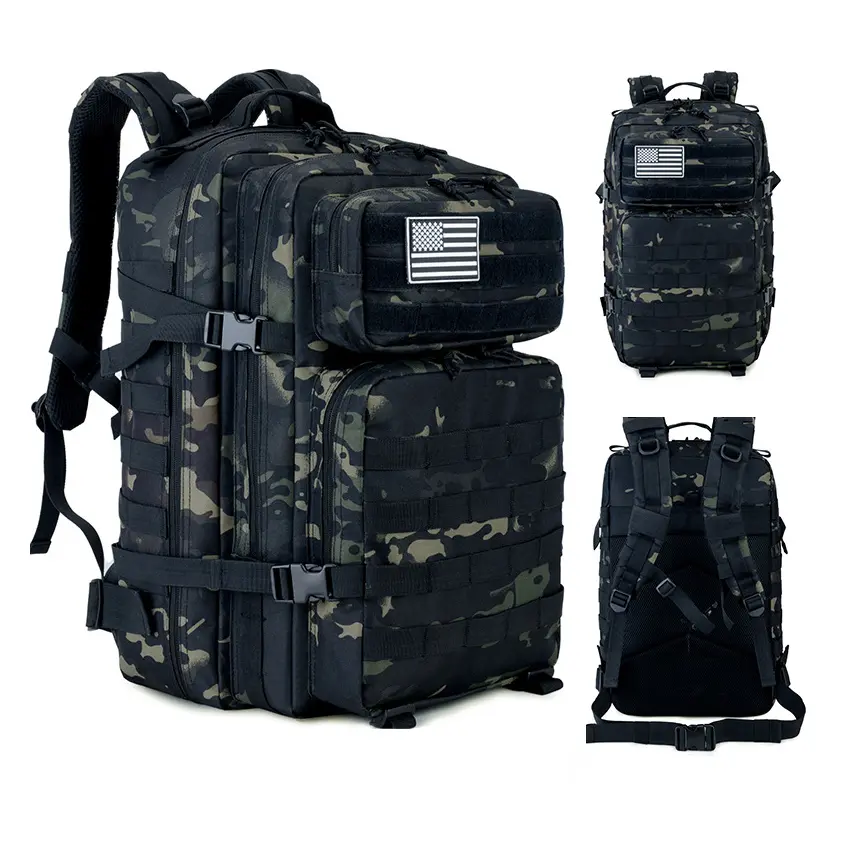 Military hátizsák, túrahátizsák, hátitáska fekete (BL090-BLACK-CP)