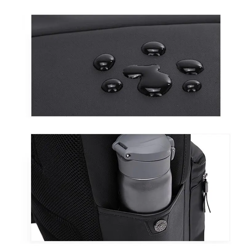 Arctic Hunter 15.6'' USB-s laptop hátizsák, hátitáska fekete színben vízálló (B00073-BLACK)