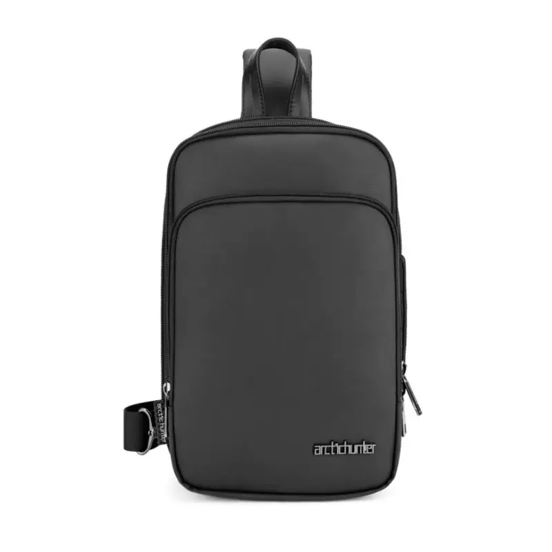 Arctic Hunter USB-s egypántos hátizsák, hátitáska, válltáska fekete színben vízálló (XB000111-2-BLACK)