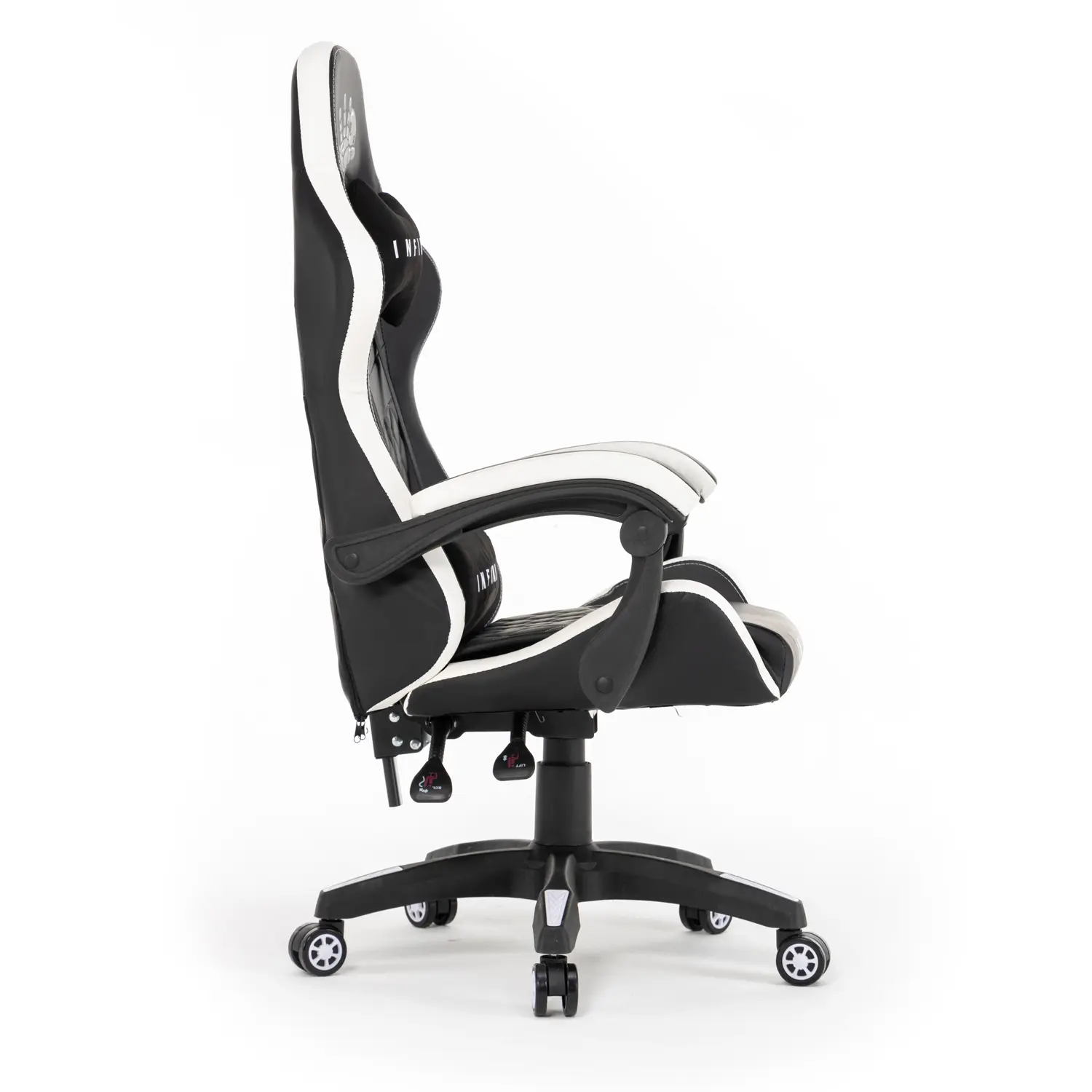 Gamer szék, forgószék fekete-fehér (INFINI-FIVE-BLACK-WH)