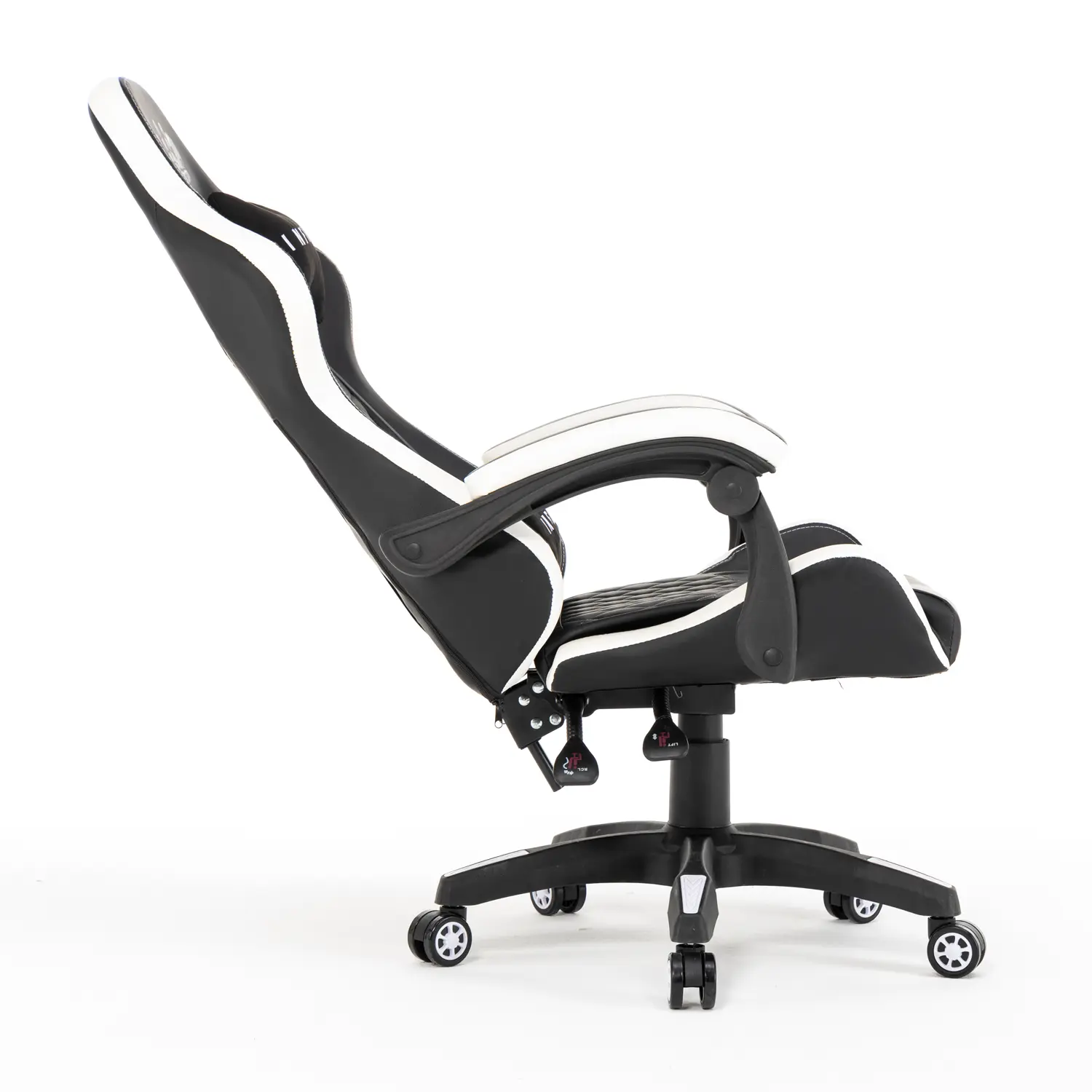 Gamer szék, forgószék fekete-fehér (INFINI-FIVE-BLACK-WH)