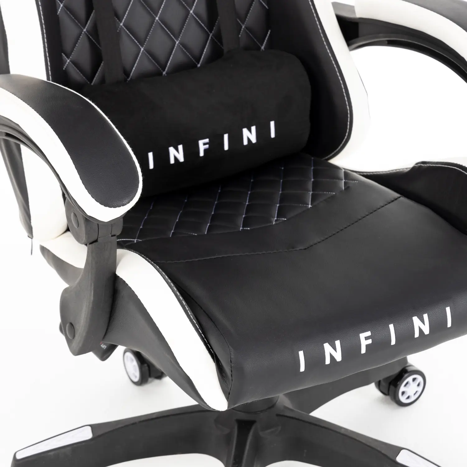 Gamer szék, forgószék fekete-fehér (INFINI-FIVE-BLACK-WH)