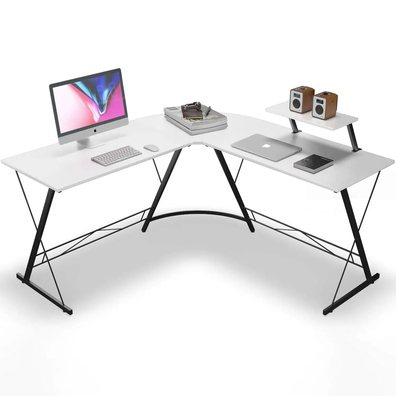 Sarok íróasztal fehér (L-SHAPE-DESK-WHITE)