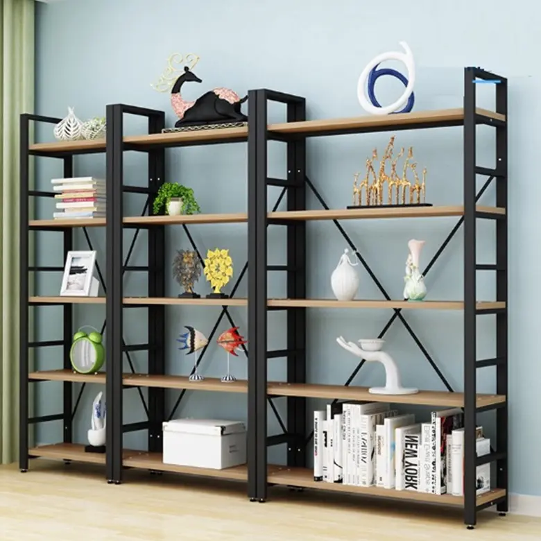 Könyvespolc 4 szintes 80x140cm fekete (bookshelf-80x140-4)