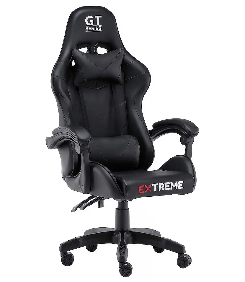 Gamer szék, forgószék fekete nyak-és derékpárnával (EXTREME-GT-BLACK)