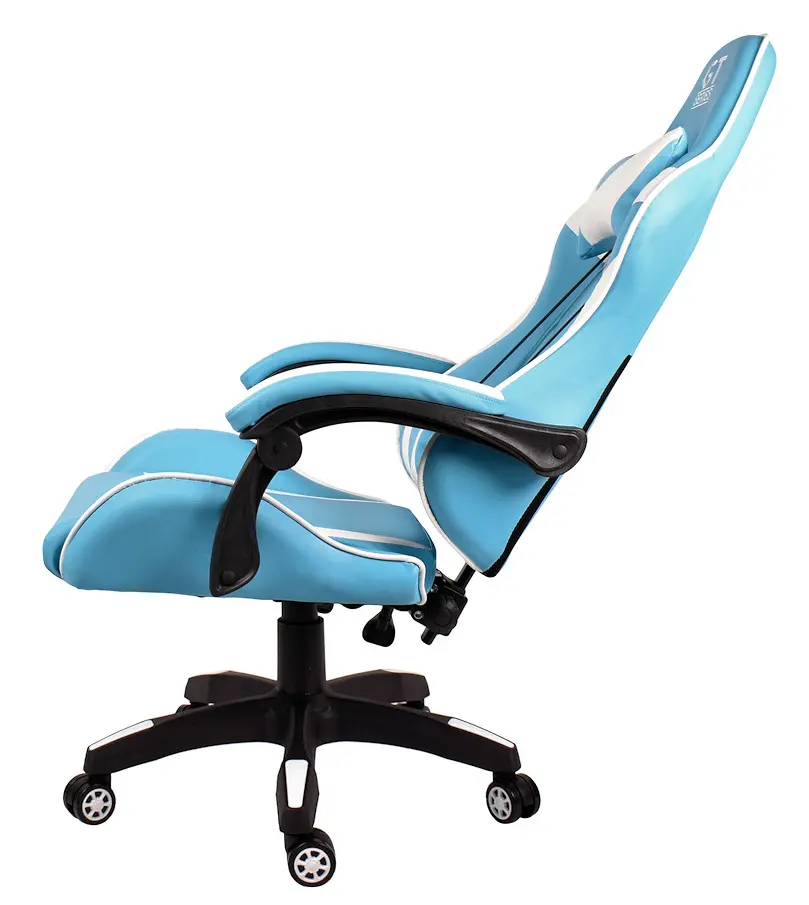 Gamer szék, forgószék kék-fehér nyak-és derékpárnával (EXTREME-GT-BLUE-WHITE)