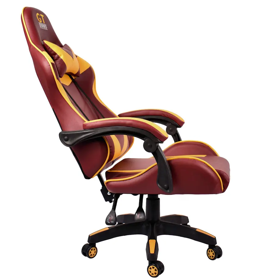 Gamer szék, forgószék barna-sárga nyak-és derékpárnával (EXTREME-GT-CHOKOLATE-YELLOW)