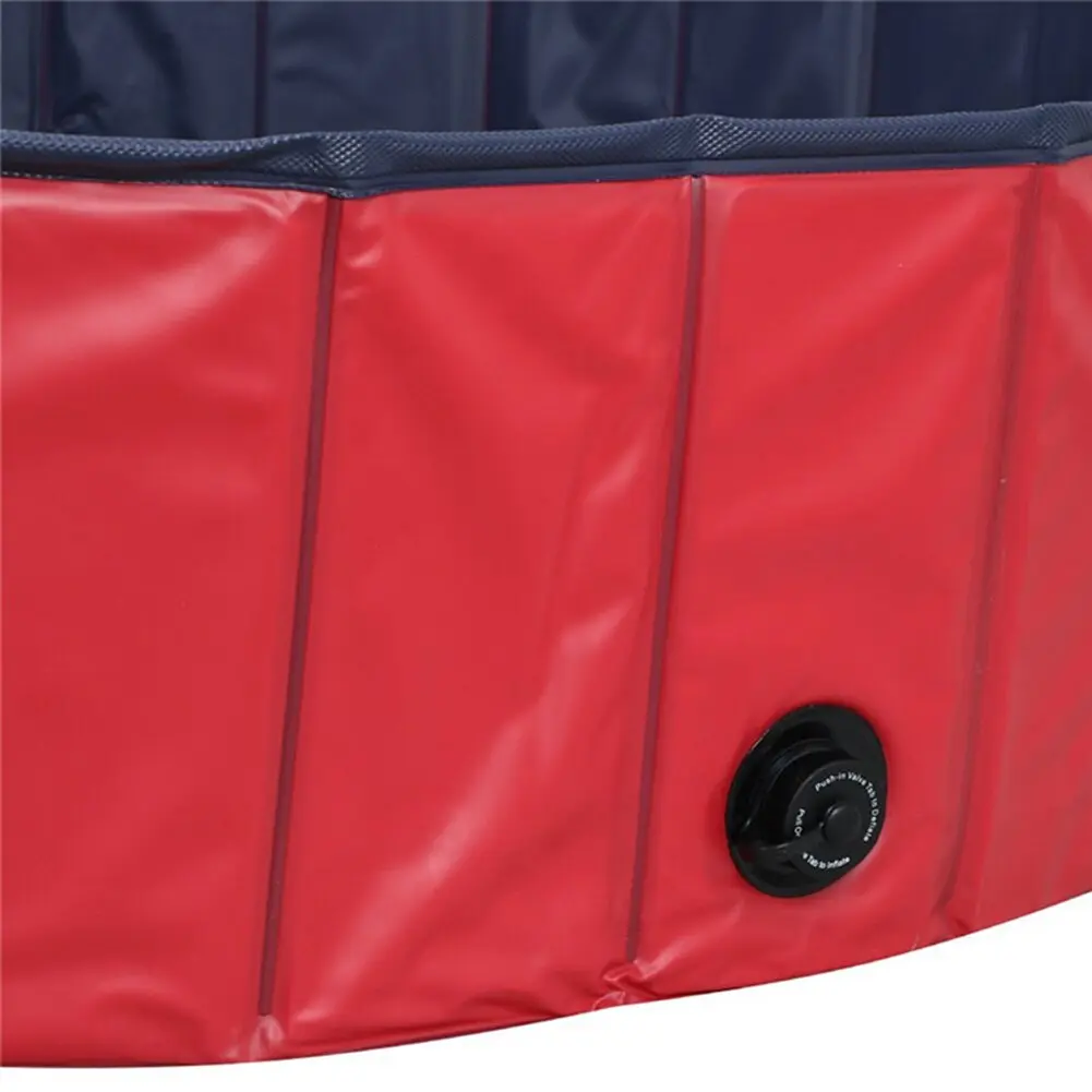 Összehajtható piros PVC kutyamedence 120 x 30 cm (pet-bathtub-red-120x30)