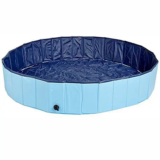 Összehajtható kék PVC kutyamedence 160 x 30 cm (pet-bathtub-blue-160x30)