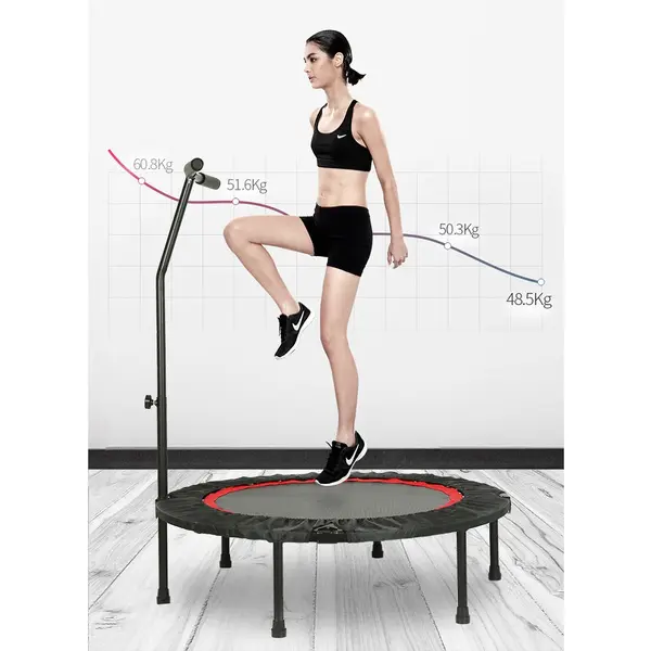 Fitness trambulin kapaszkodóval 100cm, fekete-piros (trampoline-40-red)