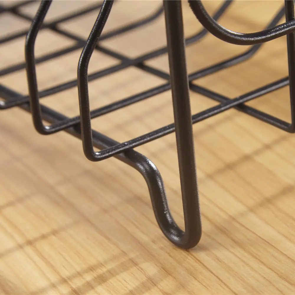 Edényszárító csepegtető tálcával egyszintes fekete (dish-rack-black-3-1-layer-YY-003)