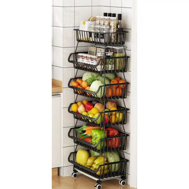 Zsúrkocsi, konyhai tároló 6 szintes gurulós (kitchen-storage-6-YY-007)