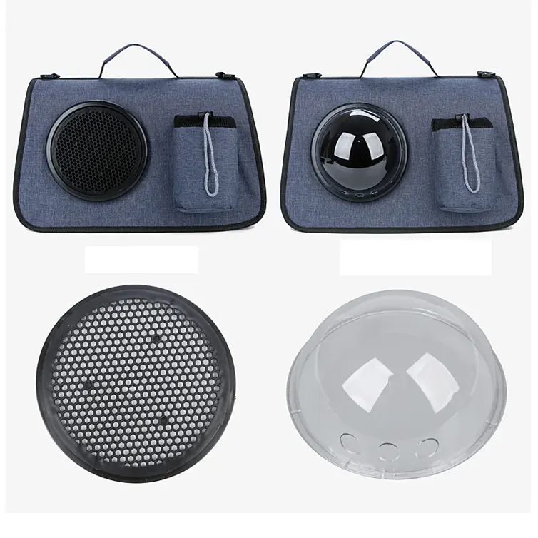  Kisállat hordozó válltáska, kutya, macska táska szürke színben  (PET-BAG-SHOULDER-GREY)