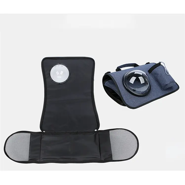  Kisállat hordozó válltáska, kutya, macska táska szürke színben  (PET-BAG-SHOULDER-GREY)