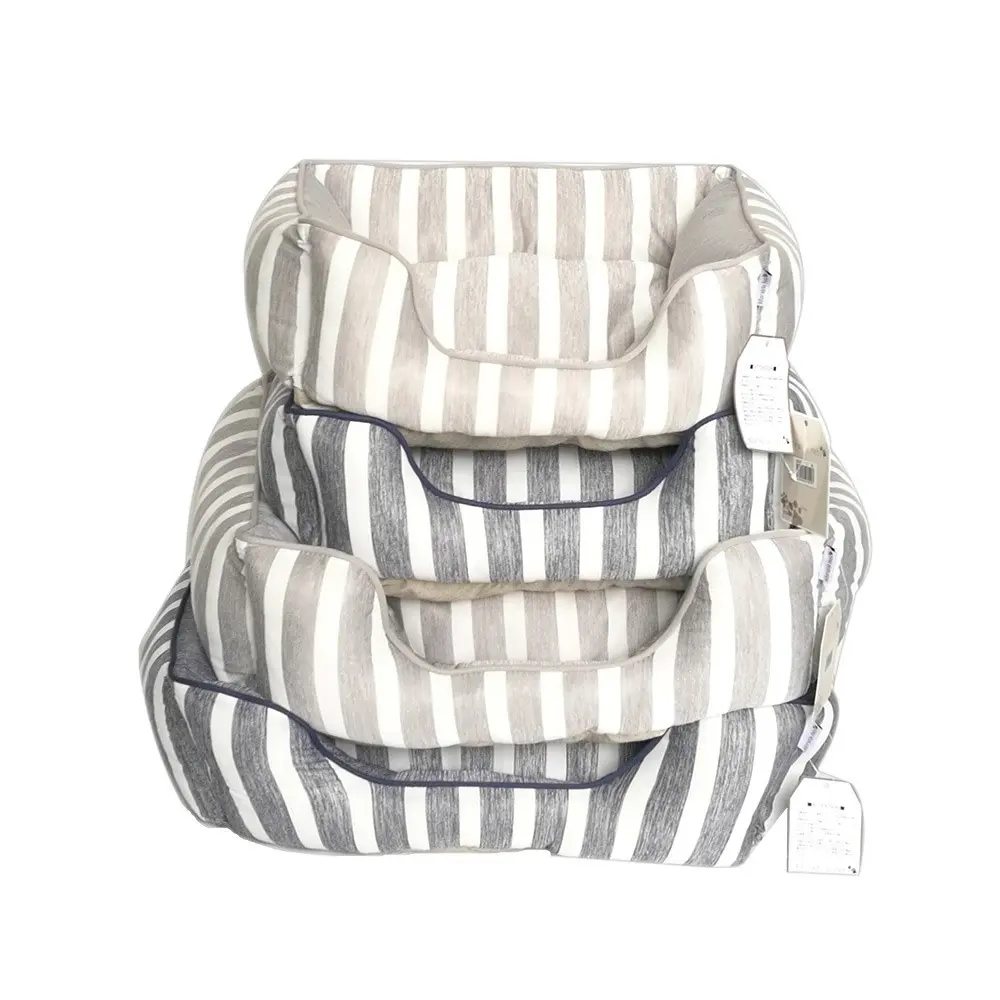 Pelech pre psa, pelech pre mačku, sivý, veľkosť M (PET-BED-STRIPED-GREY-M)