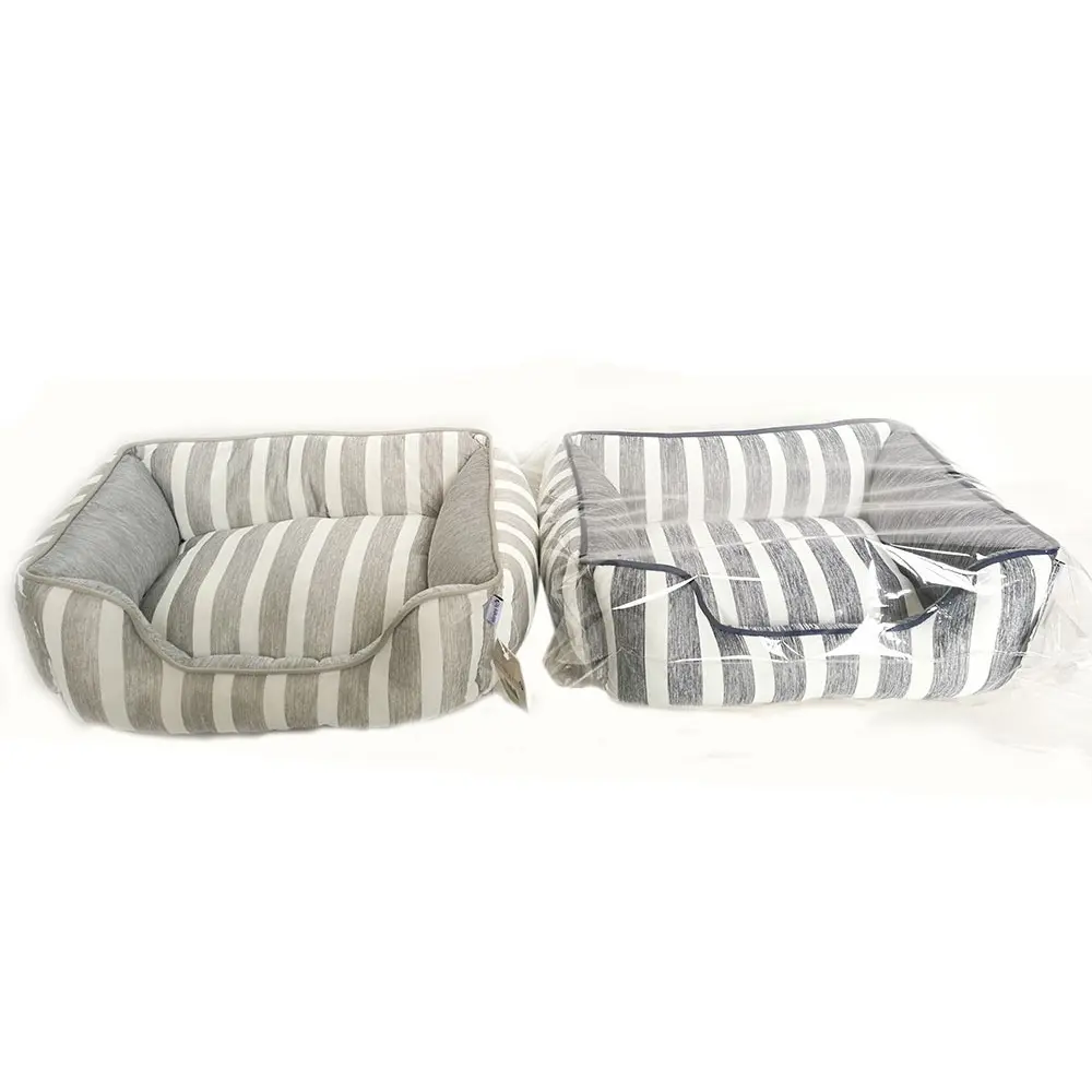 Pelech pre psa, pelech pre mačku, sivý, veľkosť M (PET-BED-STRIPED-GREY-M)